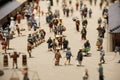 Lot of miniature sculptures of a cityscape from the Edo period at the Edo Museum, Tokyo, Japan Royalty Free Stock Photo