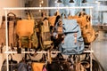 A lot of modern, fashionable handbags at the exhibition stand