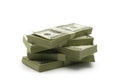 A lot of money on a white background Royalty Free Stock Photo