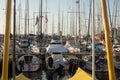 A lot of moored yachts Royalty Free Stock Photo