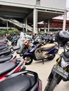 a lot of motorcycle at the parking area