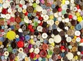 Lot of multicolor plastic old vintage different clothing buttons