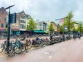 A lot of parked bikes in Utrecht, Netherlands Royalty Free Stock Photo