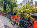 A lot of parked bikes in Utrecht, Netherlands Royalty Free Stock Photo