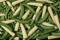 Lot of peas and baby corn Royalty Free Stock Photo