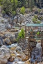 A lot of people bathing in a mountain stream canyon Kuzdere during jeep safari on the Taurus mountains. Royalty Free Stock Photo