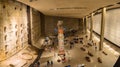 Lot of people, citizens and tourists, visit the interior of the 9/11 National Memorial Museum in New York City - United States of Royalty Free Stock Photo