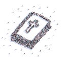 A lot of people form bible, wedding, icon . 3d rendering. Royalty Free Stock Photo