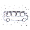 A lot of people form bus, icon . 3d rendering. Royalty Free Stock Photo