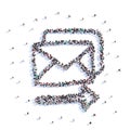 A lot of people form sending mail, business, icon . 3d rendering.