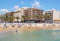 Lot of people on the Playa del Cura beach, Torrevieja, Spain Royalty Free Stock Photo