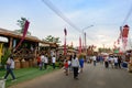 A lot of people are walking to see the Surin`s elephant fair Royalty Free Stock Photo