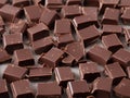 A lot of pieces dark chocolate