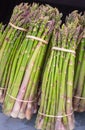 A Lot raw bunches of asparagus. Close up of green, fresh asparagus. Farmers market concepts Royalty Free Stock Photo