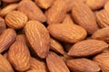 A lot of roasted nuts almond macro Royalty Free Stock Photo