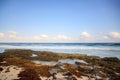 a lot of rocks at the beach in America