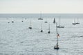 A lot of sail boats and yachts in the sea went on a sailing trip near port Hercules in Monaco, Monte Carlo, sail regatta