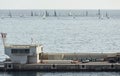 A lot of sail boats and yachts in the sea went on a sailing trip near port Hercules in Monaco, Monte Carlo, sail regatta