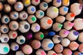 A lot of sharpened colored pencils. Royalty Free Stock Photo