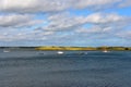 Lot of small boats on the sea near Malahide city view Dublin Ireland