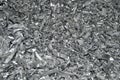 Lot of small pieces of aluminum. metal scrap Royalty Free Stock Photo