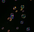 Lot of soap bubbles on a dark background Royalty Free Stock Photo