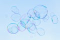 Lot of soap bubbles are flying in the sky Royalty Free Stock Photo
