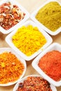 Lot of spices on mat Royalty Free Stock Photo