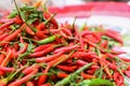 A lot of spicy red peppers,Kitchen spice Royalty Free Stock Photo