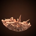 A lot of swarming worms. 3d illustration Royalty Free Stock Photo