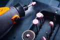 Lot of tips on a drill closeup Royalty Free Stock Photo