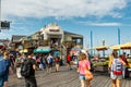 A lot of tourist visiting the Fisherman`s Wharf Pier 39 of San Francisco, California, United states of America