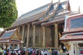 A lot of tourists in Wat Phra Kaew complex in Bangkok, Thailand Royalty Free Stock Photo