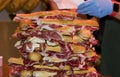 A lot of traditional Spanish ham sandwich Royalty Free Stock Photo