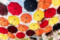 Lot of Umbrellas in Petit Champlain street Quebec city, Canada