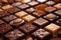 A lot of variety chocolate candies, pralines and truffles. Sweet food background