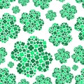 Lot of various green cloverleaf for happy seamless pattern eps10