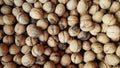 Inshell walnuts as background Royalty Free Stock Photo
