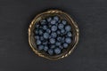 Fresj blue bilberry on grey stone