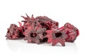 Candied hibiscus isolated on white