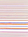 A lot of wide horizontal multicolored irregular unsmooth stripes on a white background