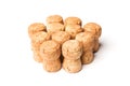 A lot of wine cork isolated on white background Royalty Free Stock Photo