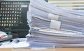 Lot of work document paper on the desk office Royalty Free Stock Photo