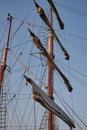 Binz, Germany - July 22, 2021 - The Loth LoriÃÂ«n is a three-masted barquentine flying the Dutch flag at dusk Royalty Free Stock Photo