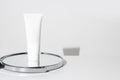 Lotion cream mockup facial beauty spa cosmetic tube pakage container with mirror