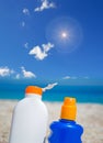 Lotions under the sun Royalty Free Stock Photo