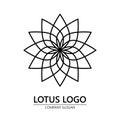 Lotos logotype. Lotus logo. Vector logo flower.