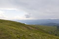 Hiking on Lotritei mountain and Vidra lake Royalty Free Stock Photo