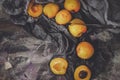 Lots of apricots on a black background Royalty Free Stock Photo