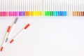 Lots of Assorted Colors Marker Pens  on White Background Royalty Free Stock Photo